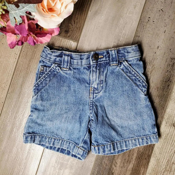Genuine Kids by OshKosh Size 12m Baby Toddler Boy Jean Short Medium Wash Blue - Picture 1 of 13